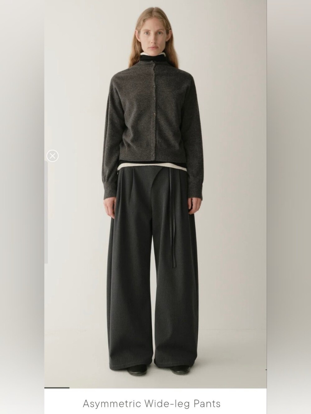 INSIS Femme Asymmetric Wide Leg Pants Size 8 Black Ash (Dark Grey)